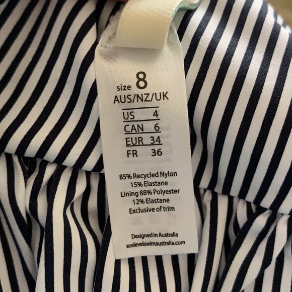 Sea Level Swim Australia NWT Positano Stripe High Waist Gathered Side Pant Size4 - Picture 8 of 16